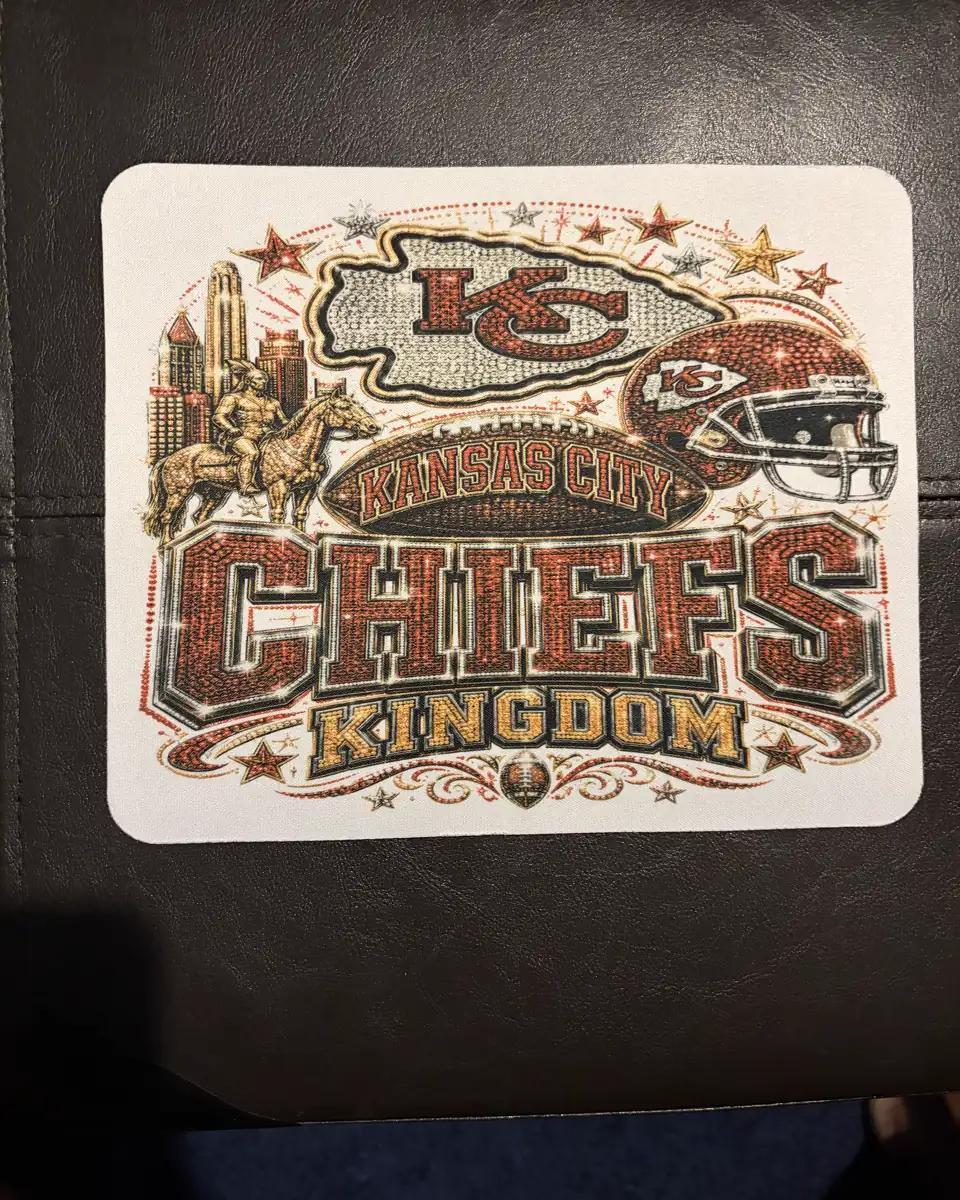 Chiefs Kingdom mouse pad printed edge to edge